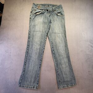 Chopper Jeans Women 30x32 Low Rise Boot Cut Distressed Blue Denim